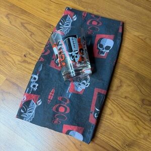 Jeff Granito Tikiland Tiki Monster Mashup Mai Tai Glass Tea Towel Black Horror